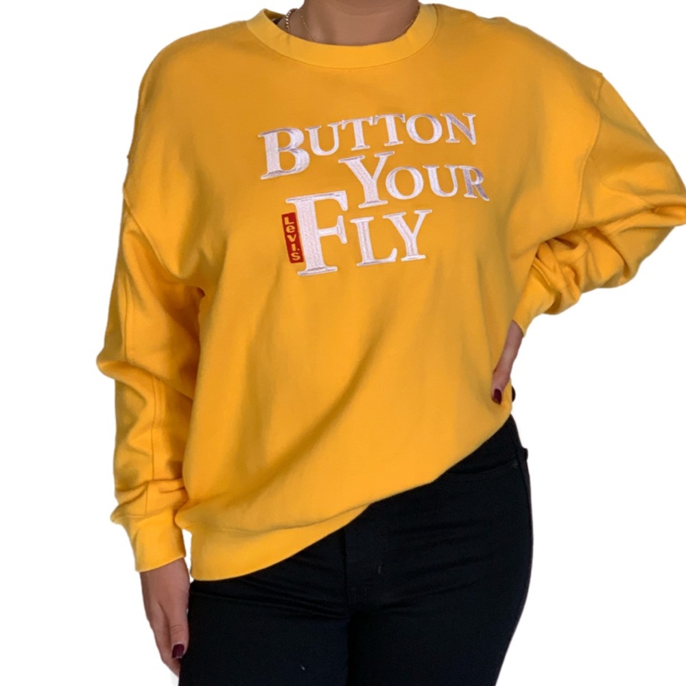 Levi Button Your Fly Bright Yellow Pullover - Picture 1 of 8